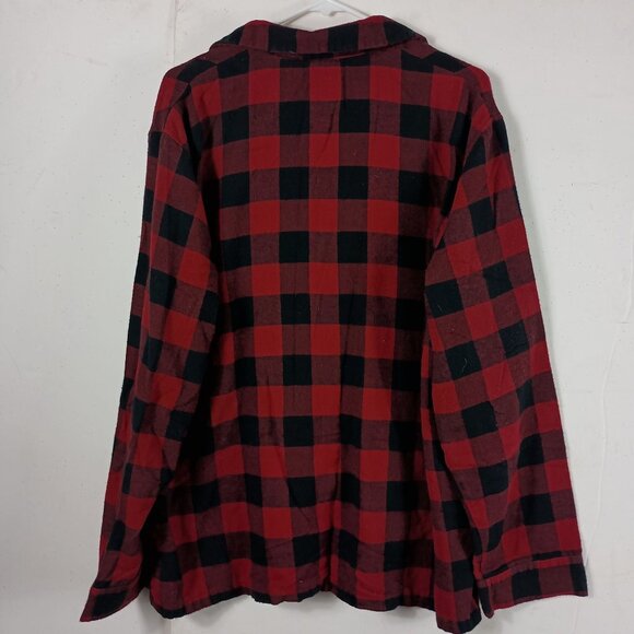 LL Bean Buffalo Plaid Flannel Pajama Top Mens L Red Loungewear Cabincore Cozy - Picture 4 of 4